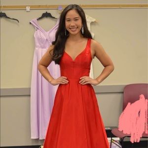 red pageant dress